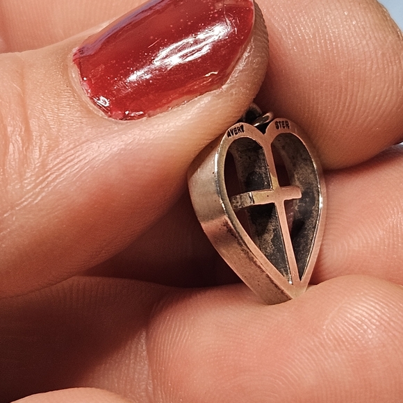 James Avery Sterling Silver Heart Cross Pendant Charm Retired Eternity Forever - Picture 4 of 11
